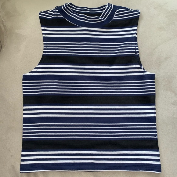 BRAND NEW H&M TANK TOP, SMALL, STRIPED, MOCK NECK - Picture 4 of 6